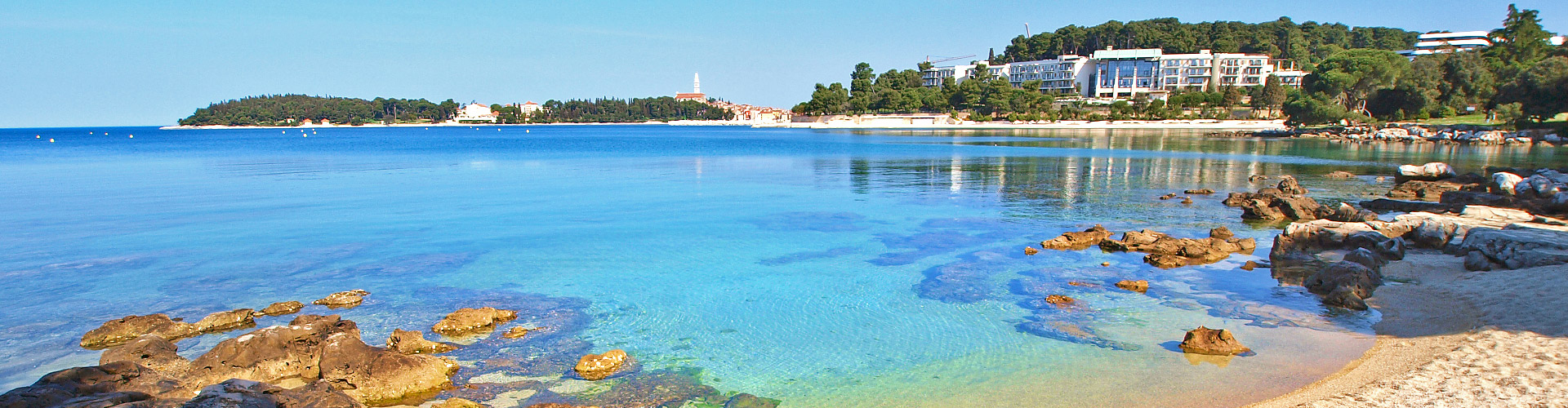 Istria Sun - Beach Lone Bay, Rovinj, Istria, Croatia. Photos, maps and